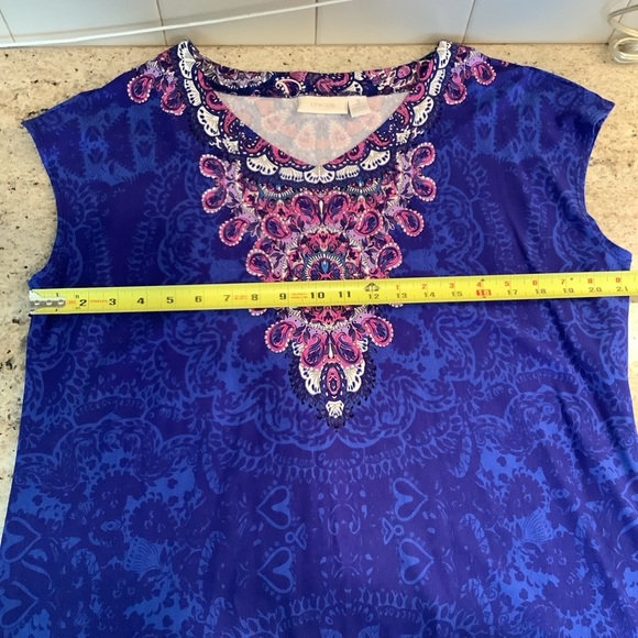 Chico’s Blue and Pink Women's Shift Dress Size XL (3) - Picture 4 of 5